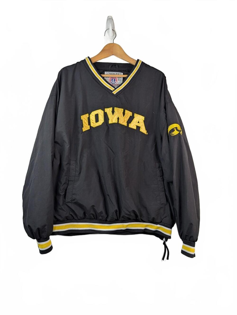 Vintage 1990s Iowa Hawkeyes Pullover Windbreaker Jacket XL